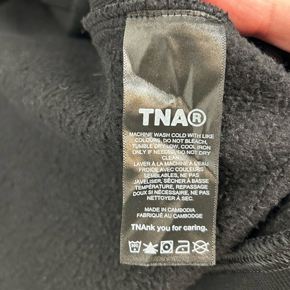 TNA Sweatfleece Cozy fleece Sweater women’s large black snug fit - Picture 10 of 11